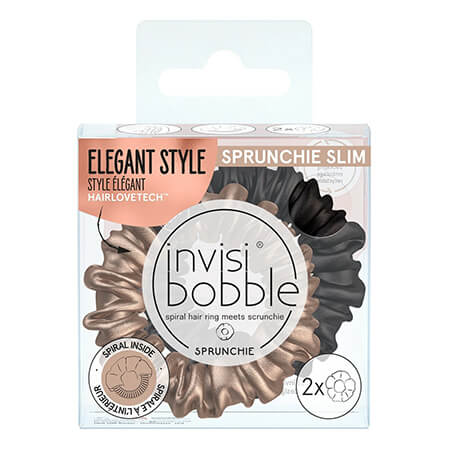 Invisibobble Sprunchie Slim True Golden 1 กล่อง/ 2 เส้น ยางรัดผมเรซิ่นห่อหุ่มผ้าซาตินสุดหรู นำเข้าจากเยอรมัน